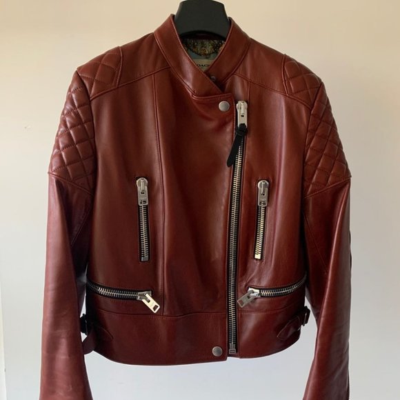 Coach leather jacket with quilted shoulder detail - Picture 1 of 5